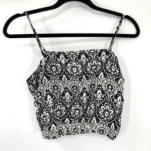 MILLAU LF Crop Top Black White Patterned Boho S